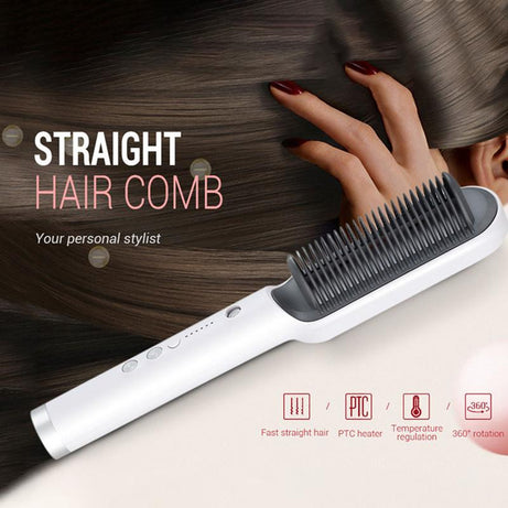 2 in 1 Hair Comb Straightener and Curler